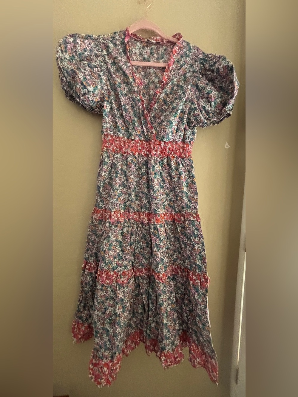 Pinch Floral Ditsy Ruffled Cotton Maxi Dress ~ Women’s Large